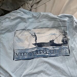 Vineyard Vines Sky Blue Fishing Graphic short Sleeve Tee